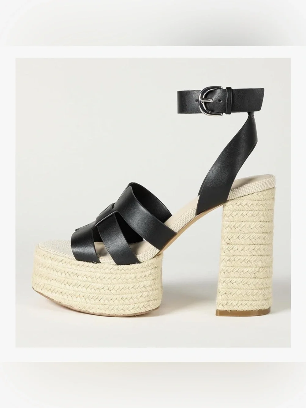 🔥NEW! The Drop Women's Heels Duchess Raffia Buckle Strap Platform Sandal Size 9